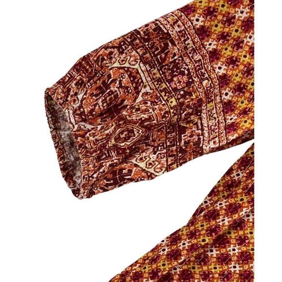 Jane and Delancey Women's size small Multicolor V-Neck Peasant Blouse - Picture 3 of 8